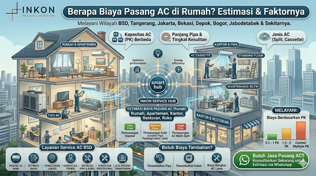 gambar biaya pasang ac rumah